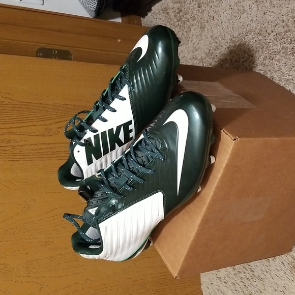 NIKE SIZE 16 GREEN WHITE VAPOR SPEED REPLACEABLE FOOTBALL CLEATS COMES WITH TOOL - Picture 2 of 12